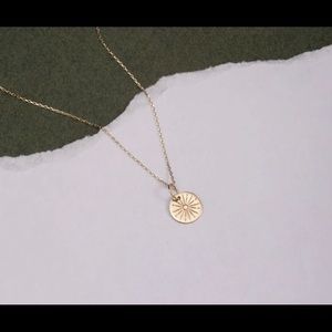 Solid Gold 14K Sunbeam Necklace
